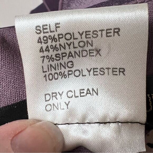 Tadashi Shoji Sz 6-8 Cocktail Dress Formal Pleated Midi Stretch Rose Purple - Picture 9 of 12